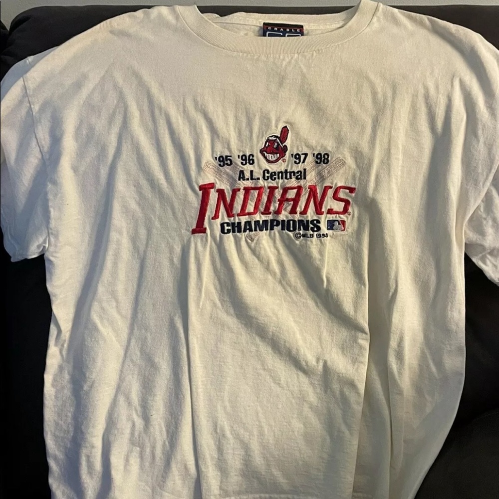 Vintage Cleveland Indians embroidered shirt AL Champions 95-98 XL